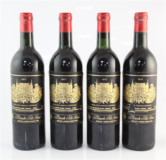 Four bottles of Chateau Palmer 1977,